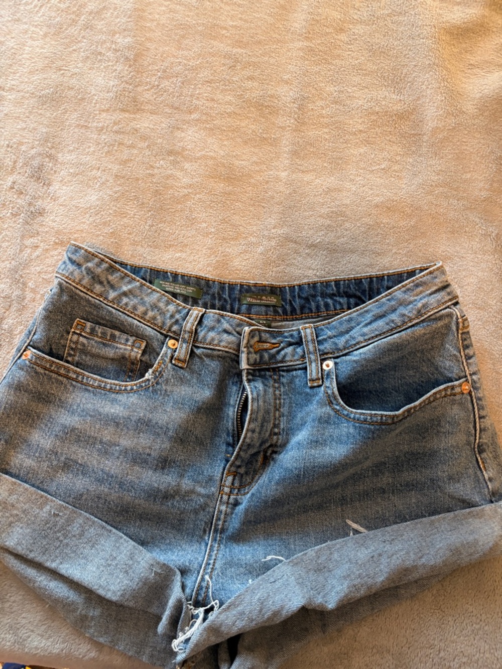 wild fable Blue Rolled-Hem Boyfriend Jeans Shorts